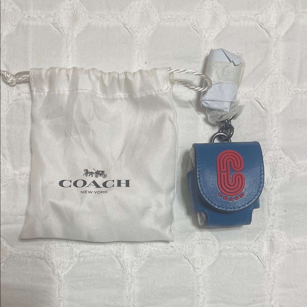 Coach Blue and Red Earbud Headphones